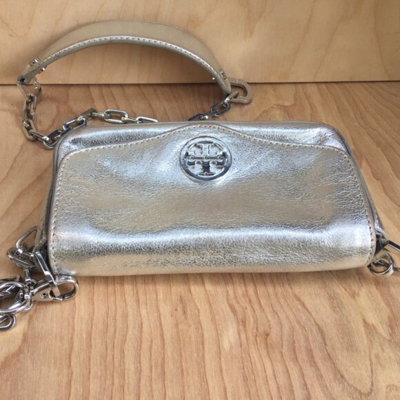 Tory Burch Silver Classic Mini Crossbody Bag - Picture 6 of 10
